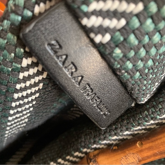 022 - Zara Woven Bag Bamboo Handles - Picture 3 of 9